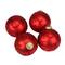 4ct 2.75" Red Flocked Flourish Shatterproof Ball Ornaments